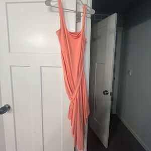 Wilfred coral Saturn midi wrap xl dress aritzia